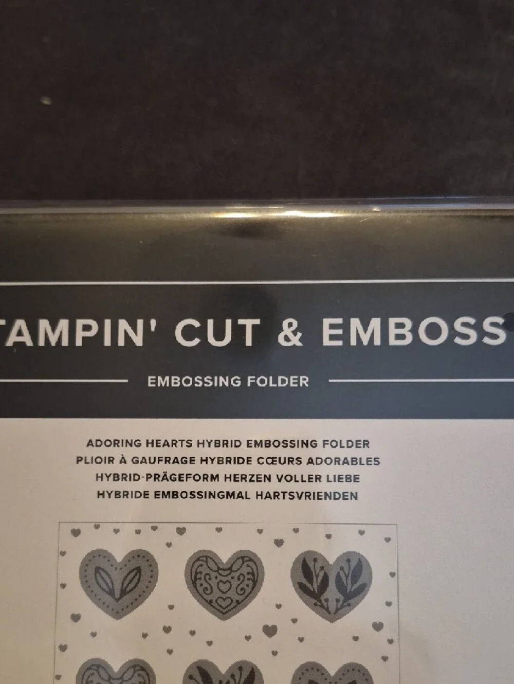 Stampin' Up! Adoring Hearts Embossing Folder - White,‎ Black